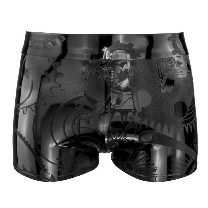 Latex Short STEAMPUNK black Laser Edition